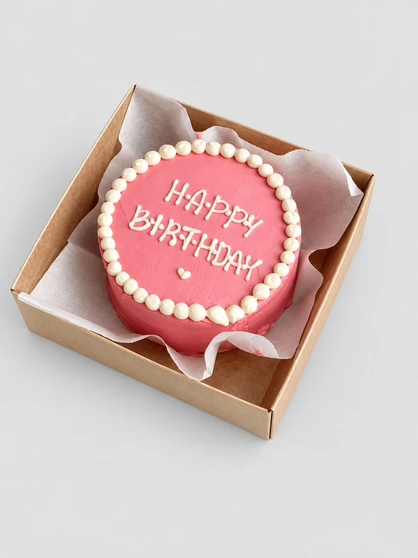 Бенто - торт "Happy Birthday pink" — Бенто-торт с дизайном как на фото.